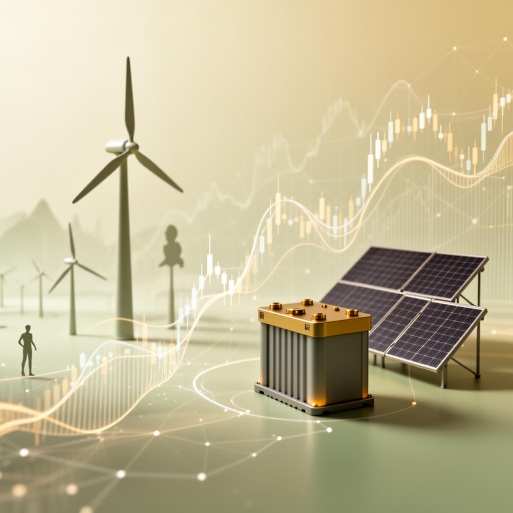 Renewable assets — wind, solar PV and BESS connected by data flows